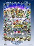 Charles Fazzino Art Charles Fazzino Art Super Bowl XLVIII (Poster)